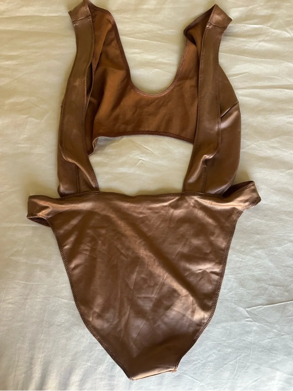 Skims Wet Jersey Cutout One Piece Swimsuit Bodysuit Copper 2XL NWT
